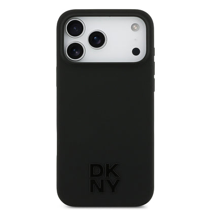 Apple iPhone 17 Pro Max Kılıf DKNY Orjinal Lisanslı M-safe Şarj Özellikli Metal Logolu Silikon Kapak