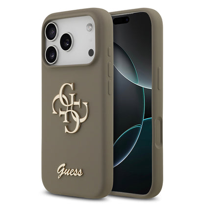 Apple iPhone 17 Pro Max Kılıf Guess Orjinal Lisanslı Grained Yazı Logolu Kapak
