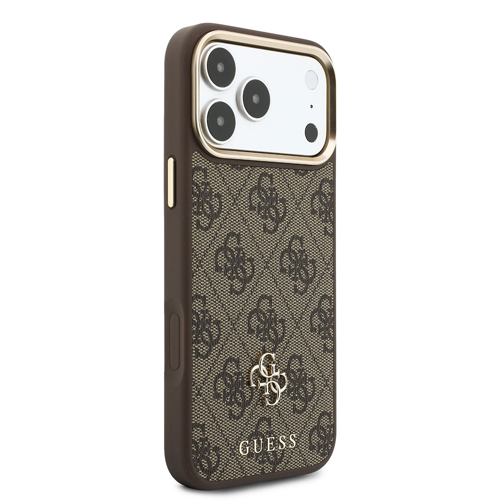 Apple iPhone 17 Pro Max Kılıf Guess Orjinal Lisanslı M-safe Şarj Özellikli Askılı ve 4G Metal Logolu Kartlıklı Kapak