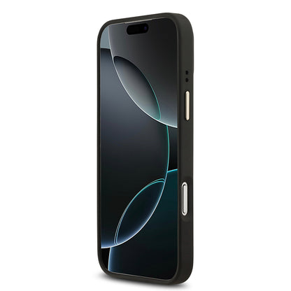 Apple iPhone 17 Pro Max Kılıf Guess Orjinal Lisanslı M-safe Şarj Özellikli Sıcak Baskılı Yazı Logolu PU Deri Peony Kapak