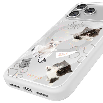 Apple iPhone 17 Pro Max Kılıf M-safe Şarj Özellikli 3D Baskılı Tasarım Mutural The Cat Serisi Kapak