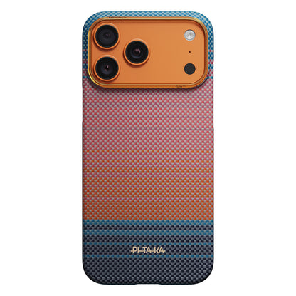 Apple iPhone 17 Pro Max Kılıf M-safe Şarj Özellikli Aramid Fiber Pitaka Sunset 2.0 California Dream Serisi Kapak