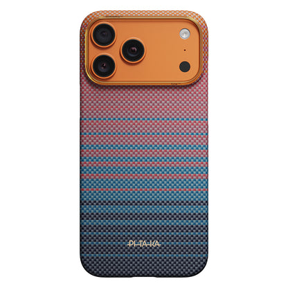 Apple iPhone 17 Pro Max Kılıf M-safe Şarj Özellikli Aramid Fiber Pitaka Sunset 2.0 California Dream Serisi Kapak