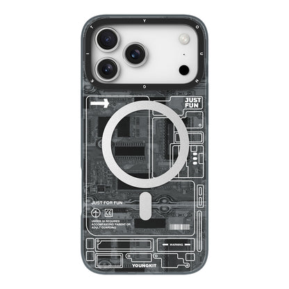 Apple iPhone 17 Pro Max Kılıf M-safe Şarj Özellikli Kamera Denetim Butonlu Youngkit Technology Serisi Kapak