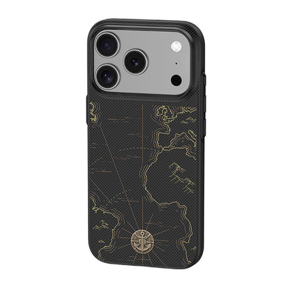 Apple iPhone 17 Pro Max Kılıf M-safe Şarj Özellikli Karbon Fiber Tasarımlı Benks ArmorEdge Air Navigator Kevlar Kapak