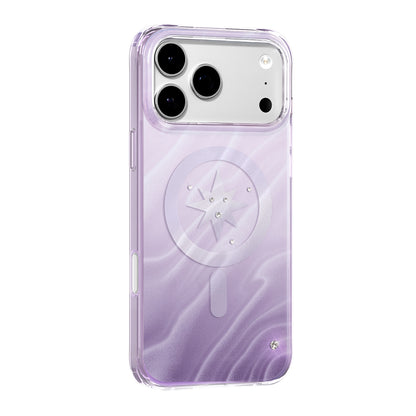 Apple iPhone 17 Pro Max Kılıf M-Safe Şarj Özellikli Orjinal Swarovski Taşlı Zore Paris Rovix Sert PC Kapak