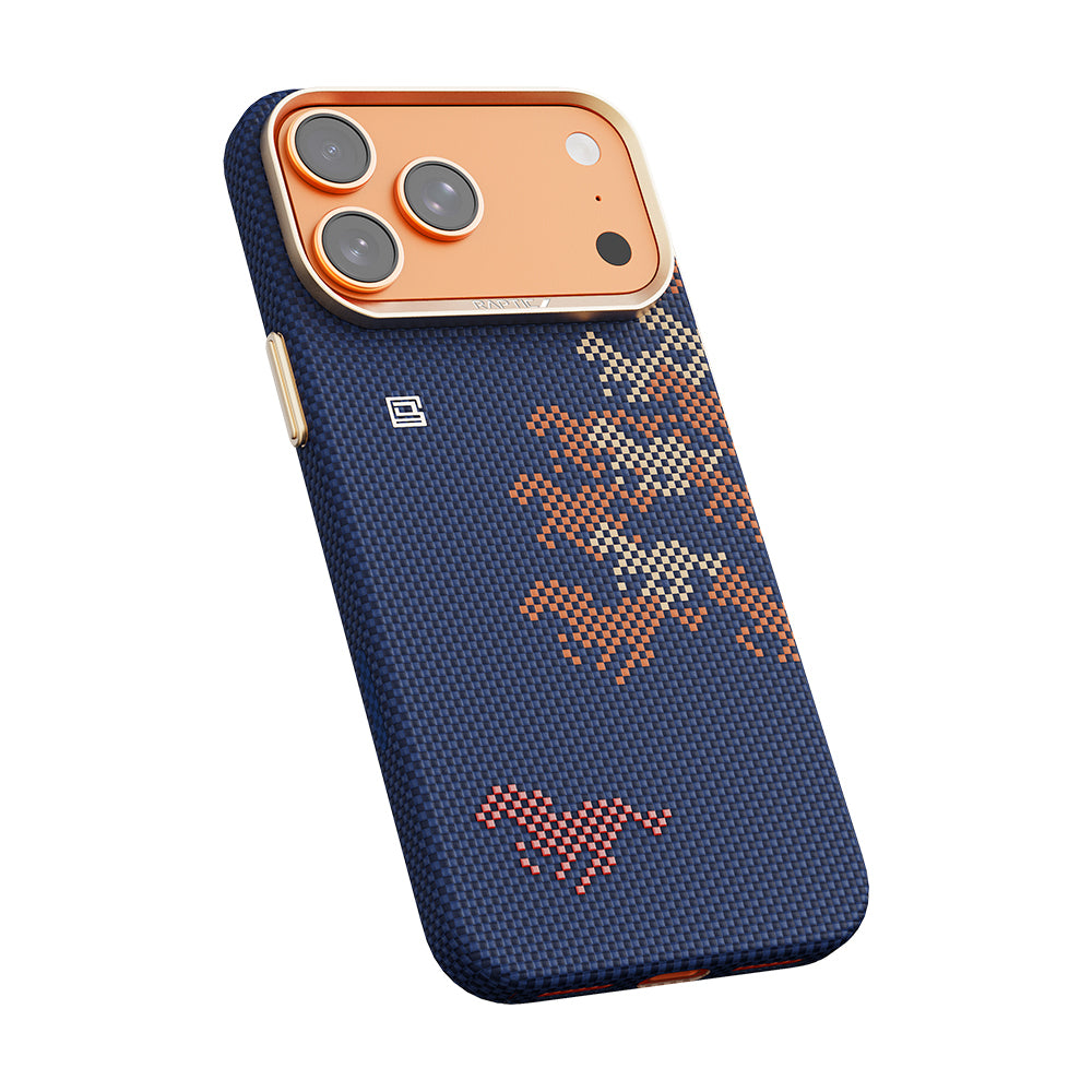 Apple iPhone 17 Pro Max Kılıf M-safe Şarj Özellikli Raptic Aramid Skin Chivalry Serisi Kapak