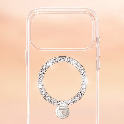 Apple iPhone 17 Pro Max Kılıf M-safe Şarj Özellikli Simli Standlı Pynana Dancing Circle Trendy Serisi Kapak