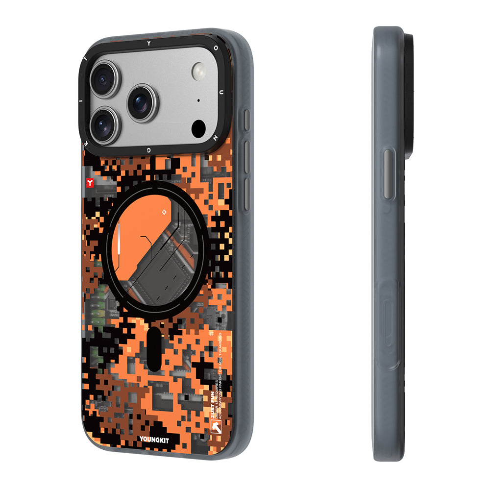 Apple iPhone 17 Pro Max Kılıf M-Safe Şarj Özellikli Youngkit Camouflage Sykell Serisi Kapak