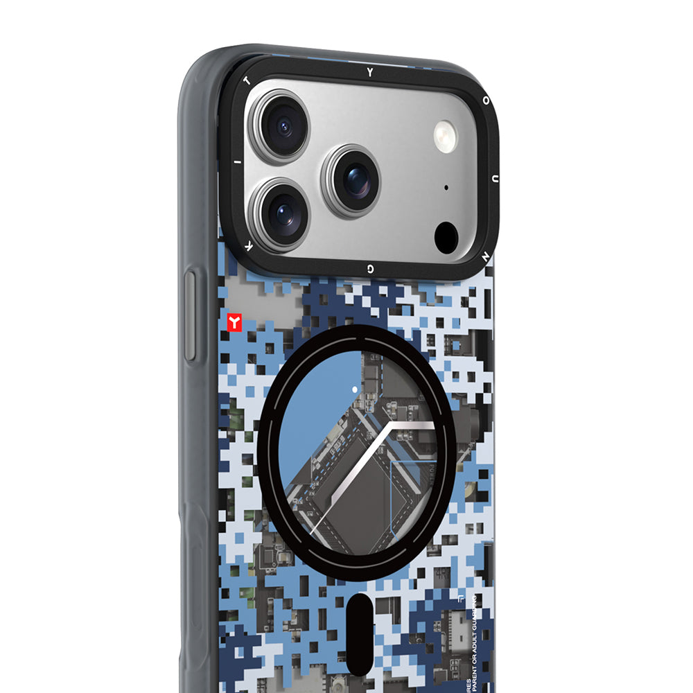 Apple iPhone 17 Pro Max Kılıf M-Safe Şarj Özellikli Youngkit Camouflage Sykell Serisi Kapak