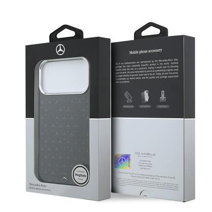 Apple iPhone 17 Pro Max Kılıf Mercedes Benz Orjinal Lisanslı M-Safe Şarj Özellikli Çift Katmanlı Yıldız Desenli Dizayn Kapak