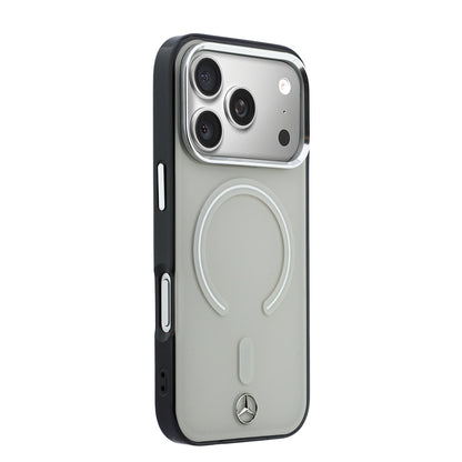 Apple iPhone 17 Pro Max Kılıf Mercedes Benz Orjinal Lisanslı M-safe Şarj Özellikli Saydam Yüzey İkonik 3D Metal Logolu Kapak