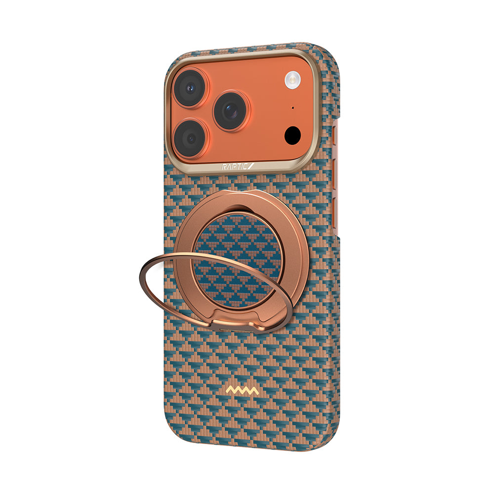 Apple iPhone 17 Pro Max Kılıf Raptic 2in1 Bundle Kit Aramid Skin Destiny Serisi Stand ve Kapak