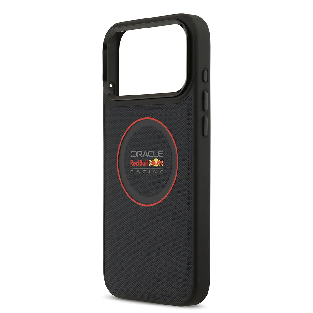 Apple iPhone 17 Pro Max Kılıf Redbull Orjinal Lisanslı M-safe Şarj Özellikli Kırmızı Halka ve Logo Kabartmalı PU Deri Kapak