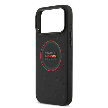 Apple iPhone 17 Pro Max Kılıf Redbull Orjinal Lisanslı M-safe Şarj Özellikli Kırmızı Halka ve Logo Kabartmalı PU Deri Kapak
