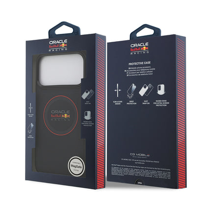 Apple iPhone 17 Pro Max Kılıf Redbull Orjinal Lisanslı M-safe Şarj Özellikli Kırmızı Halka ve Logo Kabartmalı PU Deri Kapak