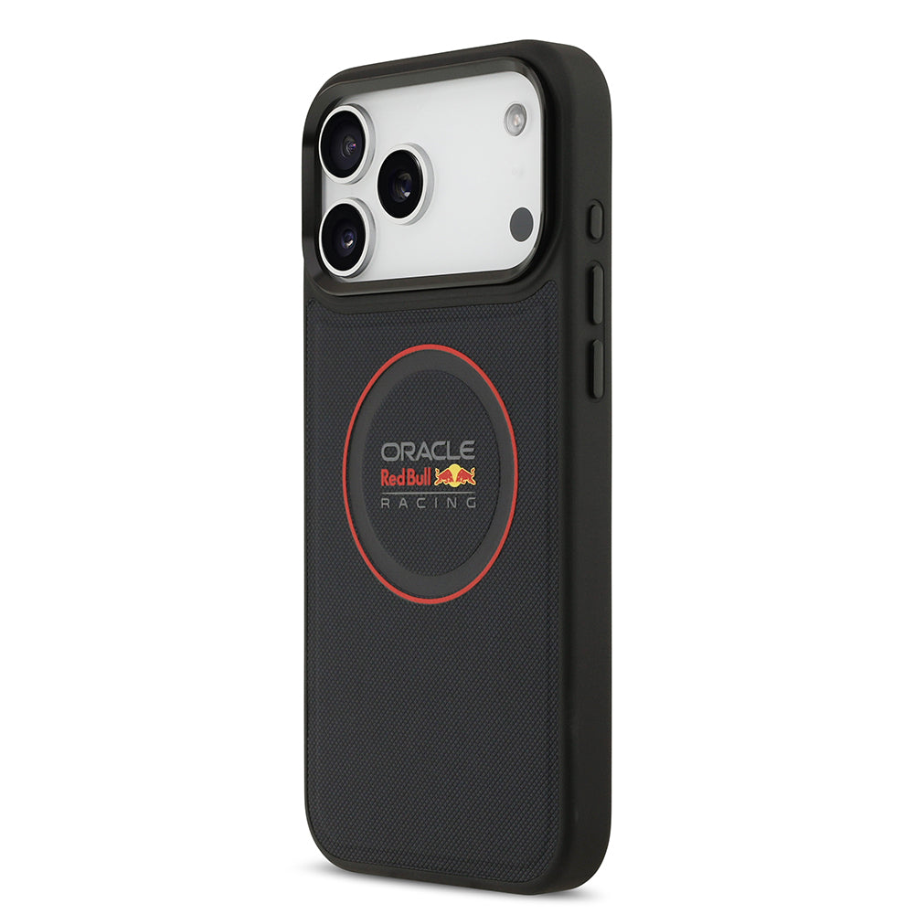 Apple iPhone 17 Pro Max Kılıf Redbull Orjinal Lisanslı M-safe Şarj Özellikli Kırmızı Halka ve Logo Kabartmalı PU Deri Kapak
