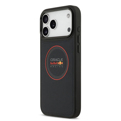 Apple iPhone 17 Pro Max Kılıf Redbull Orjinal Lisanslı M-safe Şarj Özellikli Kırmızı Halka ve Logo Kabartmalı PU Deri Kapak