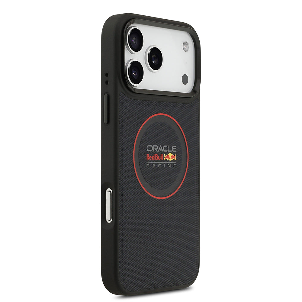 Apple iPhone 17 Pro Max Kılıf Redbull Orjinal Lisanslı M-safe Şarj Özellikli Kırmızı Halka ve Logo Kabartmalı PU Deri Kapak