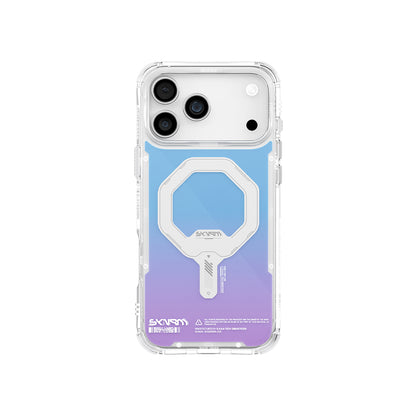 Apple iPhone 17 Pro Max Kılıf Skinarma M-Safe Şarj Özellikli IML Baskılı Holografik MYST Kapak