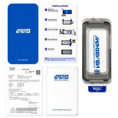Apple iPhone 17 Pro Max Mohseven M7 HD Sapphire Coating Temperli Cam Ekran Koruyucu + Kolay Uygulama Aparatı