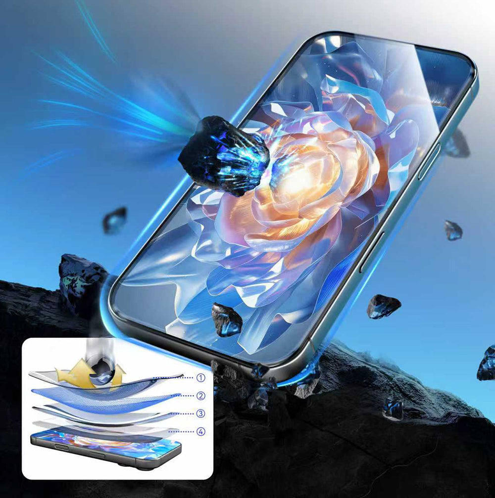 Apple iPhone 17 Pro Mohseven Pure Safir Coating HD 3D Glue Temperli Cam Ekran Koruyucu