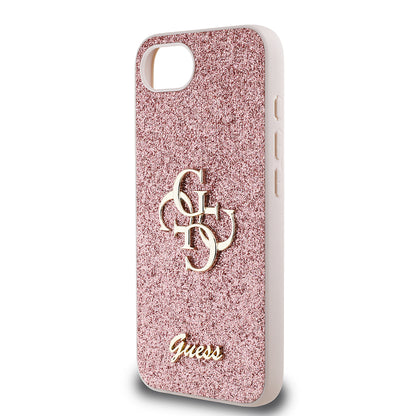 Apple iPhone 17E Kılıf Guess Orjinal Lisanslı 4G Büyük Metal Logolu Glitter Kapak