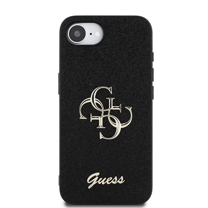 Apple iPhone 17E Kılıf Guess Orjinal Lisanslı 4G Büyük Metal Logolu Glitter Kapak
