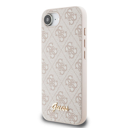 Apple iPhone 17E Kılıf Guess Orjinal Lisanslı 4G Desenli Script Metal Logolu Kapak