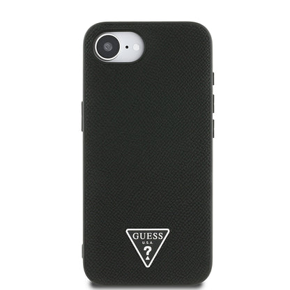 Apple iPhone 17E Kılıf Guess Orjinal Lisanslı M-safe Şarj Özellikli Grained Triangle Kapak