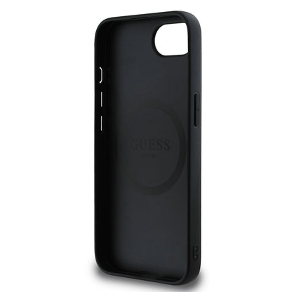 Apple iPhone 17E Kılıf Guess Orjinal Lisanslı M-safe Şarj Özellikli Grained Triangle Kapak