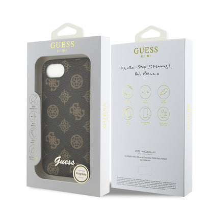 Apple iPhone 17E Kılıf Guess Orjinal Lisanslı M-safe Şarj Özellikli Yazı Logolu Peony Kapak