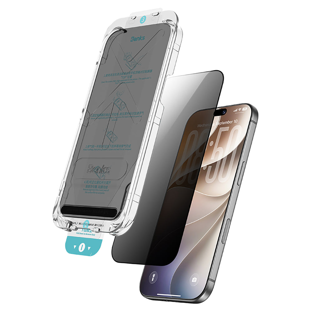 Apple iPhone 18 Pro Benks OmniWarrior Privacy Cam Ekran Koruyucu + Kolay Uygulama Aparatlı