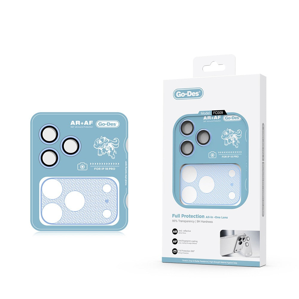 Apple iPhone 18 Pro Go Des FC009 Titanyum Serisi Anti Reflective 2in1 Kamera Lens Koruyucu