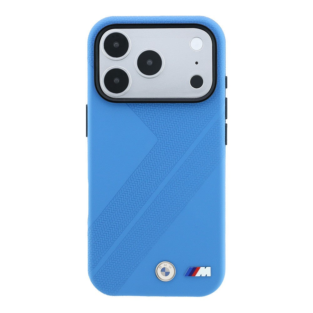 Apple iPhone 18 Pro Kılıf BMW Orjinal Lisanslı M-safe Şarj Özellikli M Logolu Lastik İzi Desenli Kapak