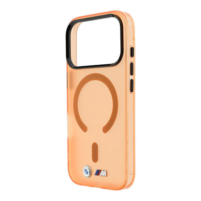 Apple iPhone 18 Pro Kılıf BMW Orjinal Lisanslı M-safe Şarj Özellikli Metal Buton Tasarımlı Buzlu IML Baskılı Kapak