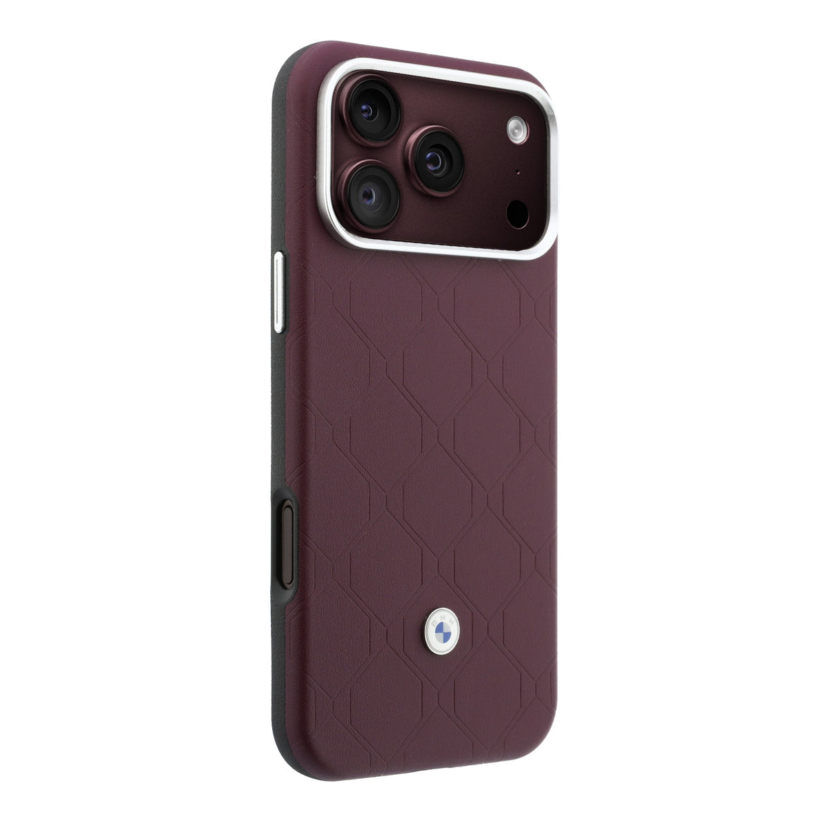Apple iPhone 18 Pro Kılıf BMW Orjinal Lisanslı M-safe Şarj Özellikli Metal Logolu Kabartmalı Kapitone Deri Kartlıklı Kapak