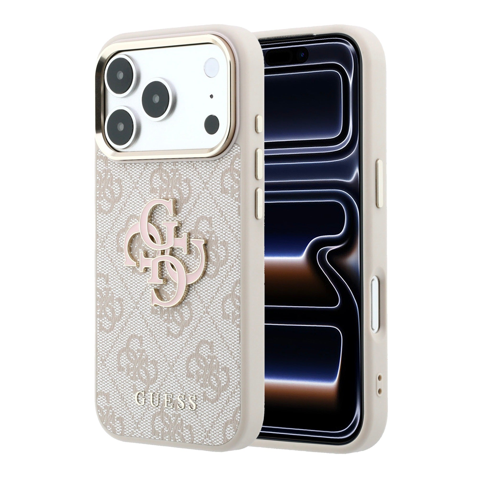 Apple iPhone 18 Pro Kılıf Guess Orjinal Lisanslı 4G Büyük Resin Logolu PU Kapak