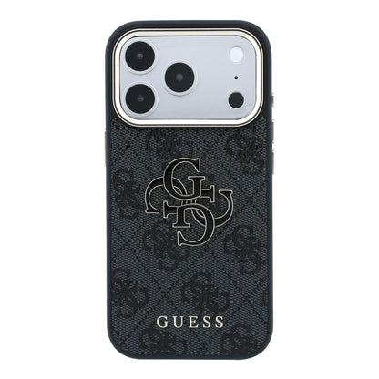 Apple iPhone 18 Pro Kılıf Guess Orjinal Lisanslı 4G Büyük Resin Logolu PU Kapak