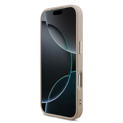Apple iPhone 18 Pro Kılıf Guess Orjinal Lisanslı Gold Metal Kamera Çerçeveli 4G Desenli Metal Büyük 4G ve Yazı Logolu Kapak
