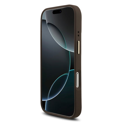 Apple iPhone 18 Pro Kılıf Guess Orjinal Lisanslı Gold Metal Kamera Çerçeveli 4G Desenli Metal Büyük 4G ve Yazı Logolu Kapak