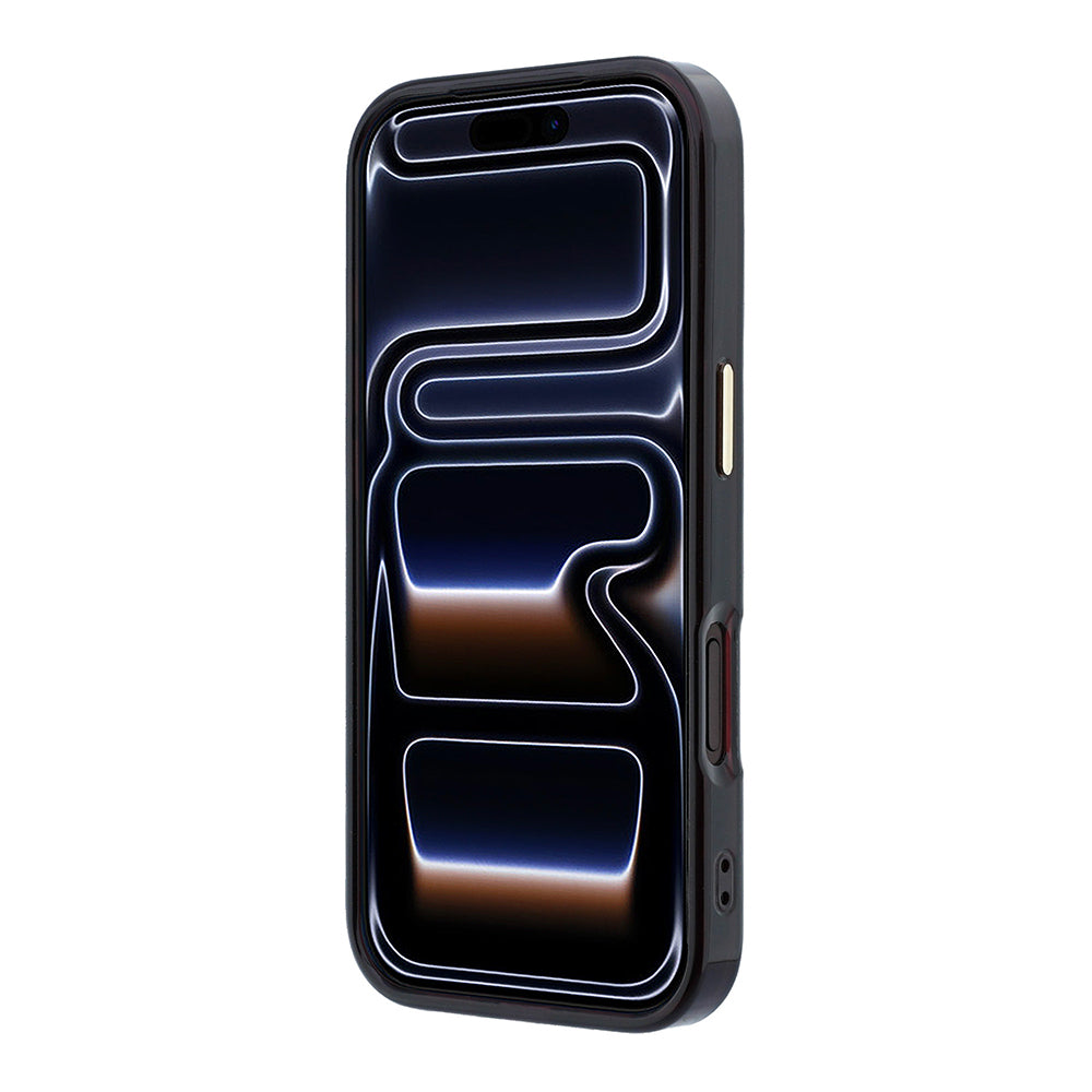 Apple iPhone 18 Pro Kılıf Guess Orjinal Lisanslı M-safe Şarj Özellikli 360 Derece Dönebilen Standlı Metal Yazı Logolu Silikon Kapak