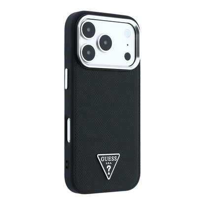 Apple iPhone 18 Pro Kılıf Guess Orjinal Lisanslı M-safe Şarj Özellikli Grained Triangle Kapak
