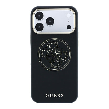 Apple iPhone 18 Pro Kılıf Guess Orjinal Lisanslı M-safe Şarj Özellikli PU Delikli 4G ve Yazı Logolu Kapak