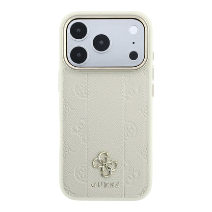 Apple iPhone 18 Pro Kılıf Guess Orjinal Lisanslı M-safe Şarj Özellikli Şeritli Peony 4G ve Yazı Logolu Kapak