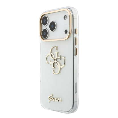 Apple iPhone 18 Pro Kılıf Guess Orjinal Lisanslı Yazı ve 4G Büyük Metal Logolu Silikon Kapak