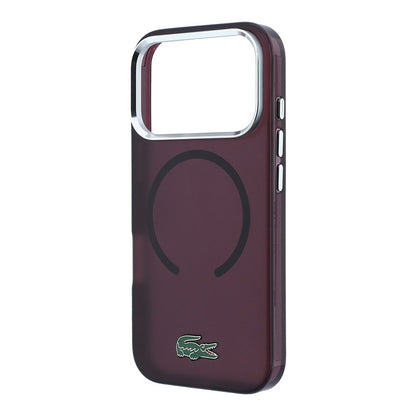Apple iPhone 18 Pro Kılıf Lacoste Orjinal Lisanslı M-safe Şarj Özellikli Lake Timsah Logolu IML Frosted Kapak