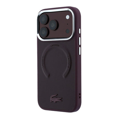 Apple iPhone 18 Pro Kılıf Lacoste Orjinal Lisanslı M-safe Şarj Özellikli Lenglen Icon Metal Logolu Kapak