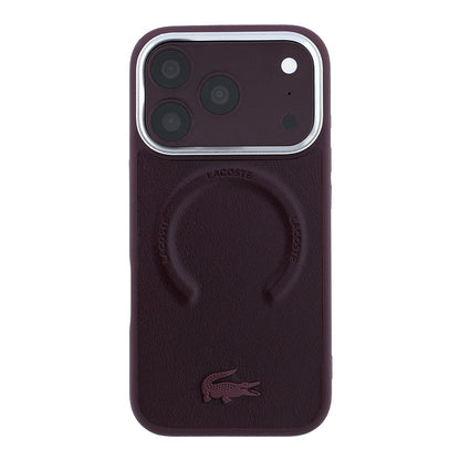 Apple iPhone 18 Pro Kılıf Lacoste Orjinal Lisanslı M-safe Şarj Özellikli Lenglen Icon Metal Logolu Kapak