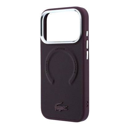 Apple iPhone 18 Pro Kılıf Lacoste Orjinal Lisanslı M-safe Şarj Özellikli Lenglen Icon Metal Logolu Kapak